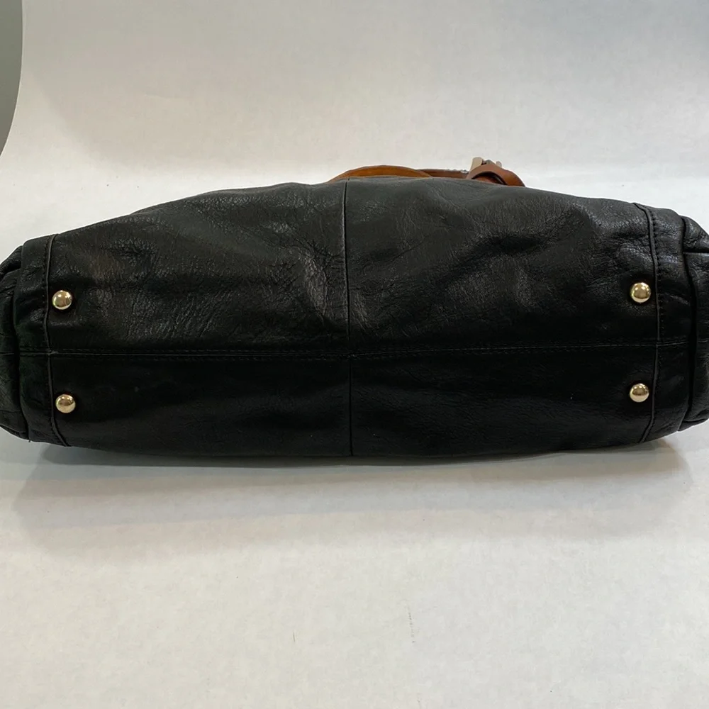 B. Makowsky satchel bag‎ black with brown accents